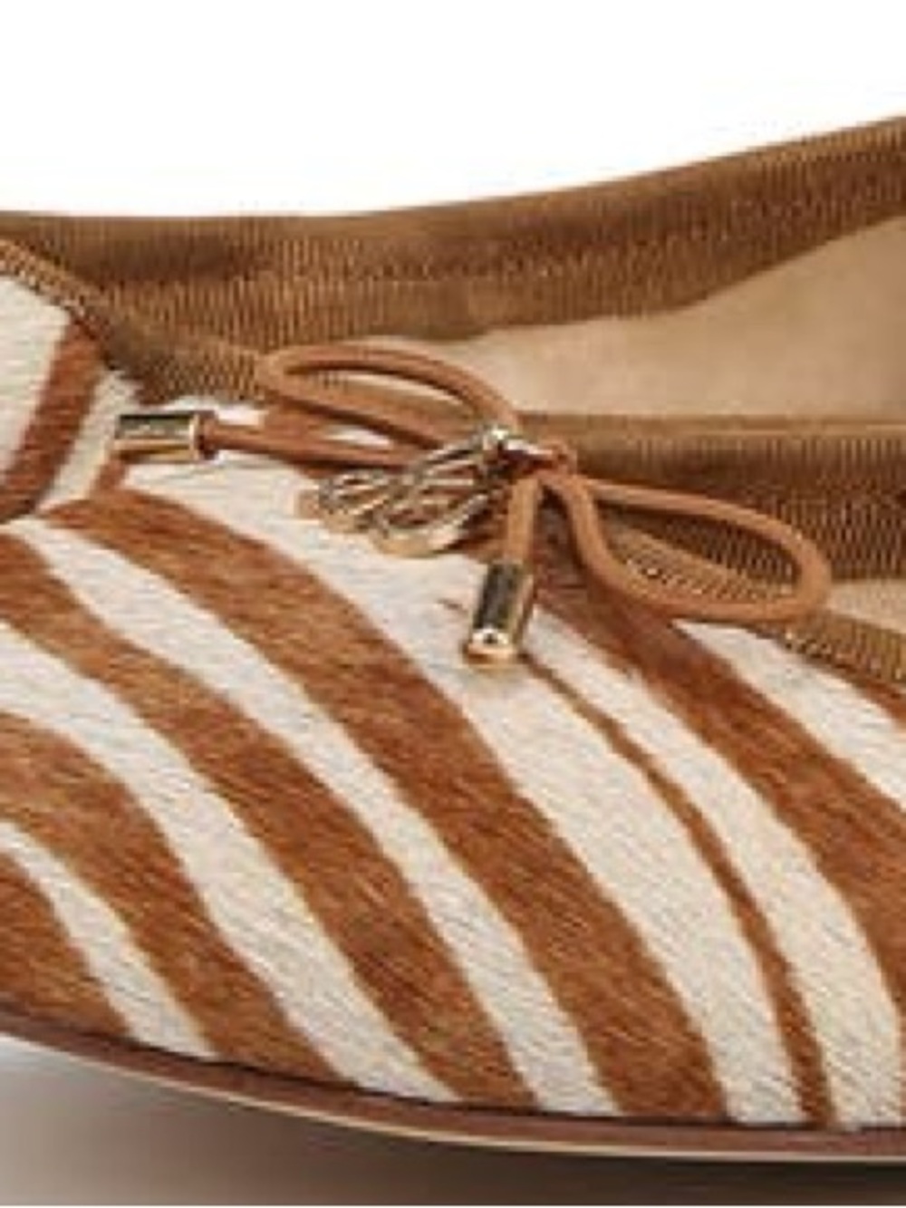 Sam Edelman Felicia Zebra Print Stripe Ballet Flats Sz 5 signature charm NIB NWT - Picture 11 of 13